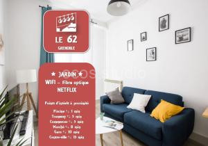 Le 62 - Spacieux T2 avec JARDIN, parking & tramway à Grenoble
